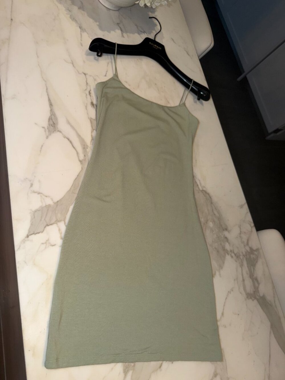 Aritzia Contour Mini Bodycon Cami Green Dress
